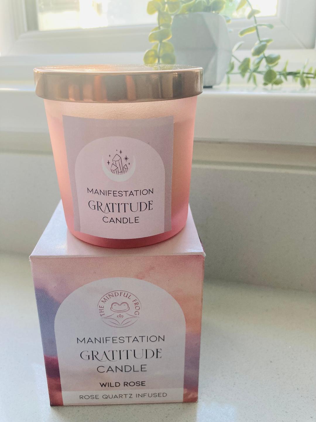 Gratitude Manifestation Candle Crystal Chip