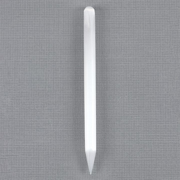 Round Point Selenite Stilo Wand