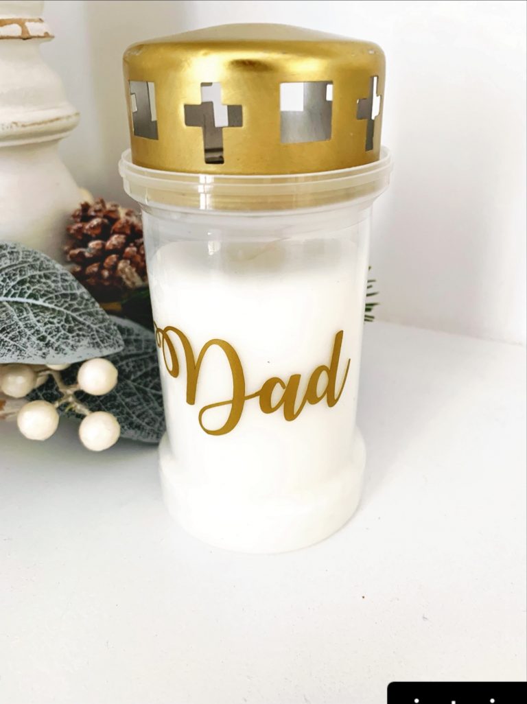 Personalised Grave Candle Memorial Light