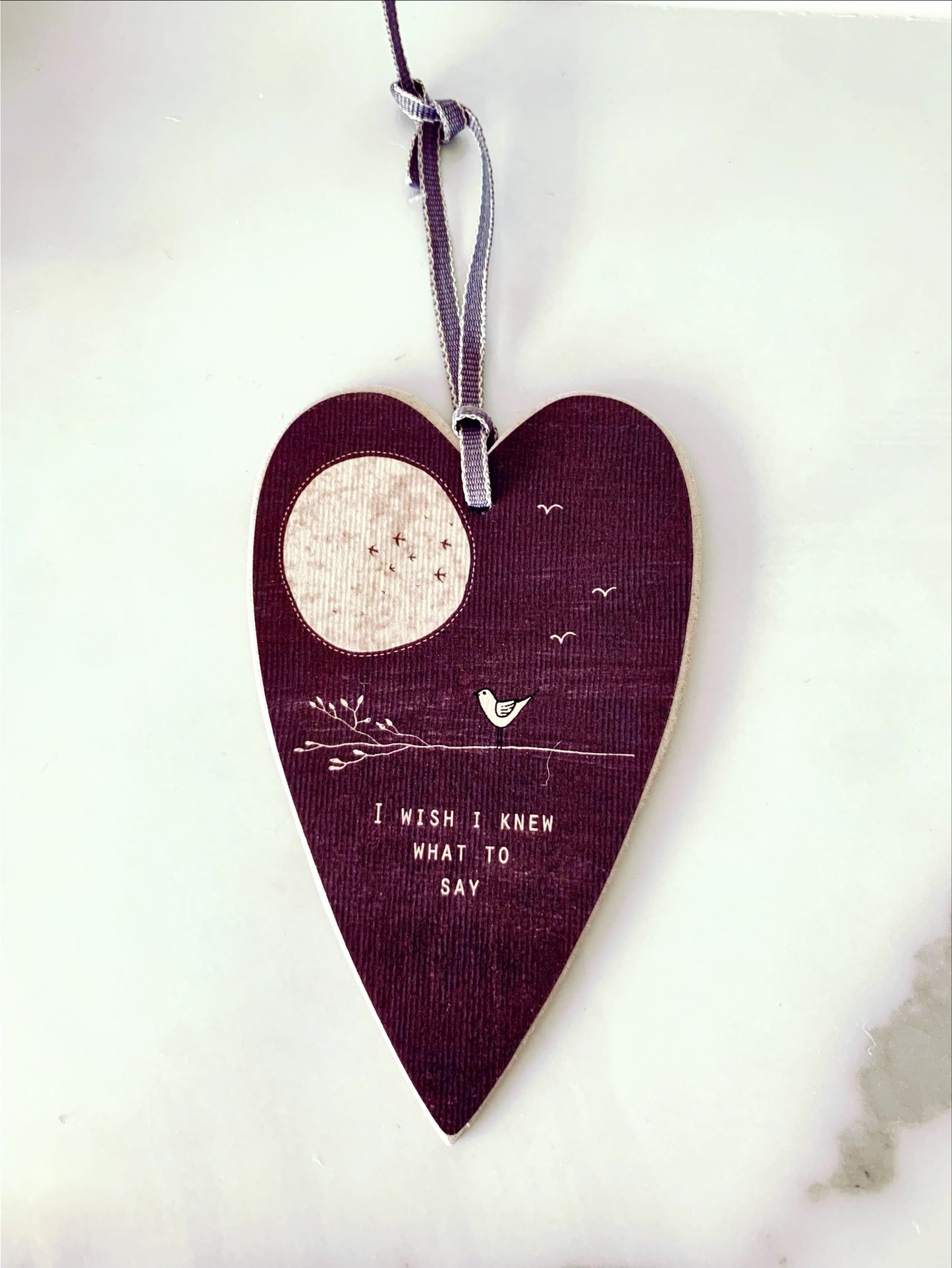 I Wish I Knew What To Say Hanging Heart