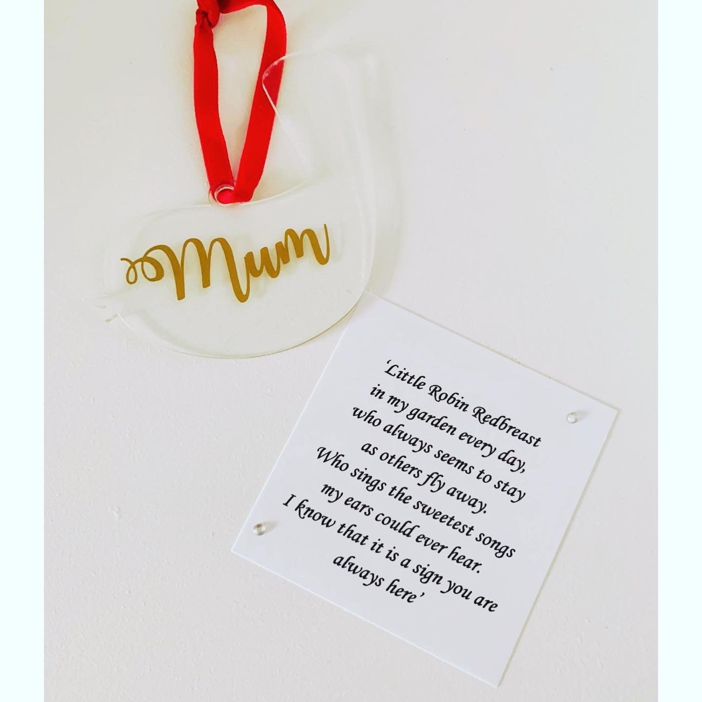Acrylic Personalised Robin Hanging Decoration