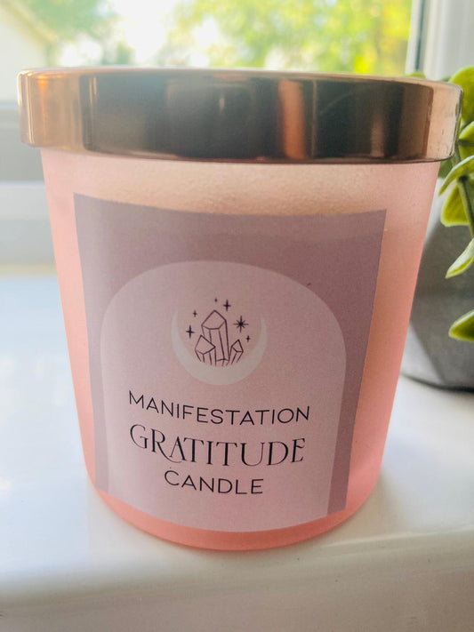 Gratitude Manifestation Candle Crystal Chip