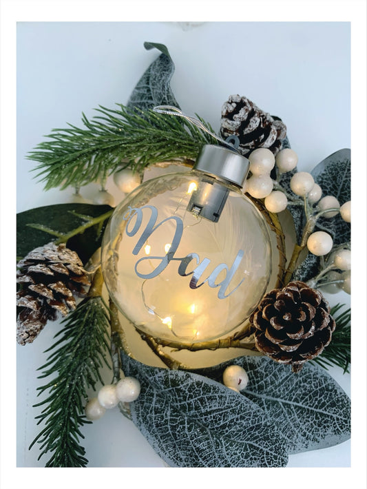Light Up Dad Personalised Bauble