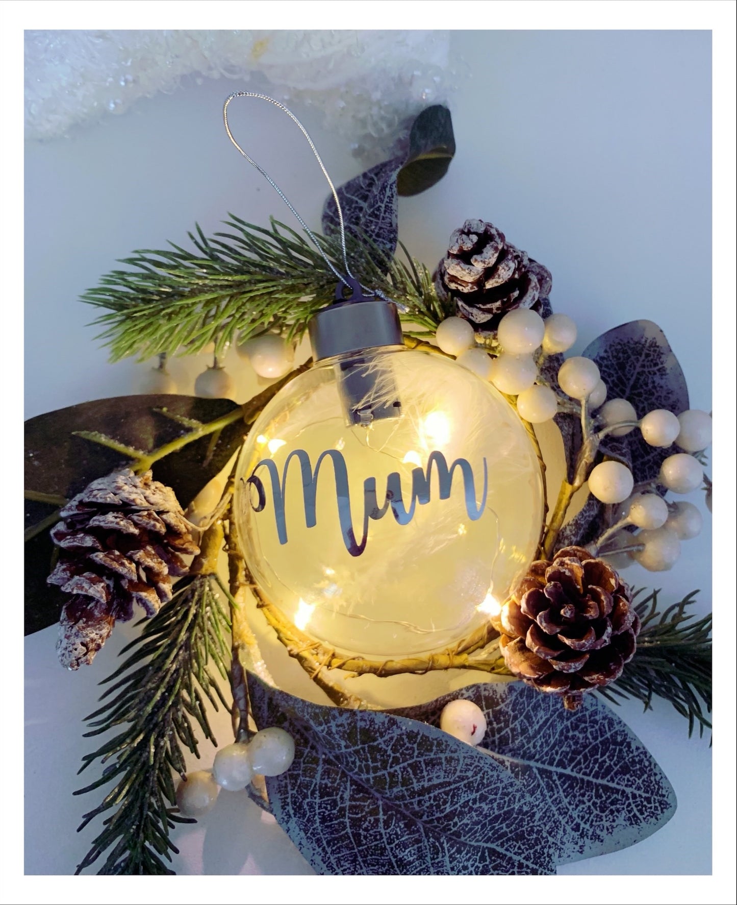 Light Up Personalised Mum Bauble