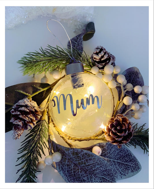 Light Up Personalised Mum Bauble