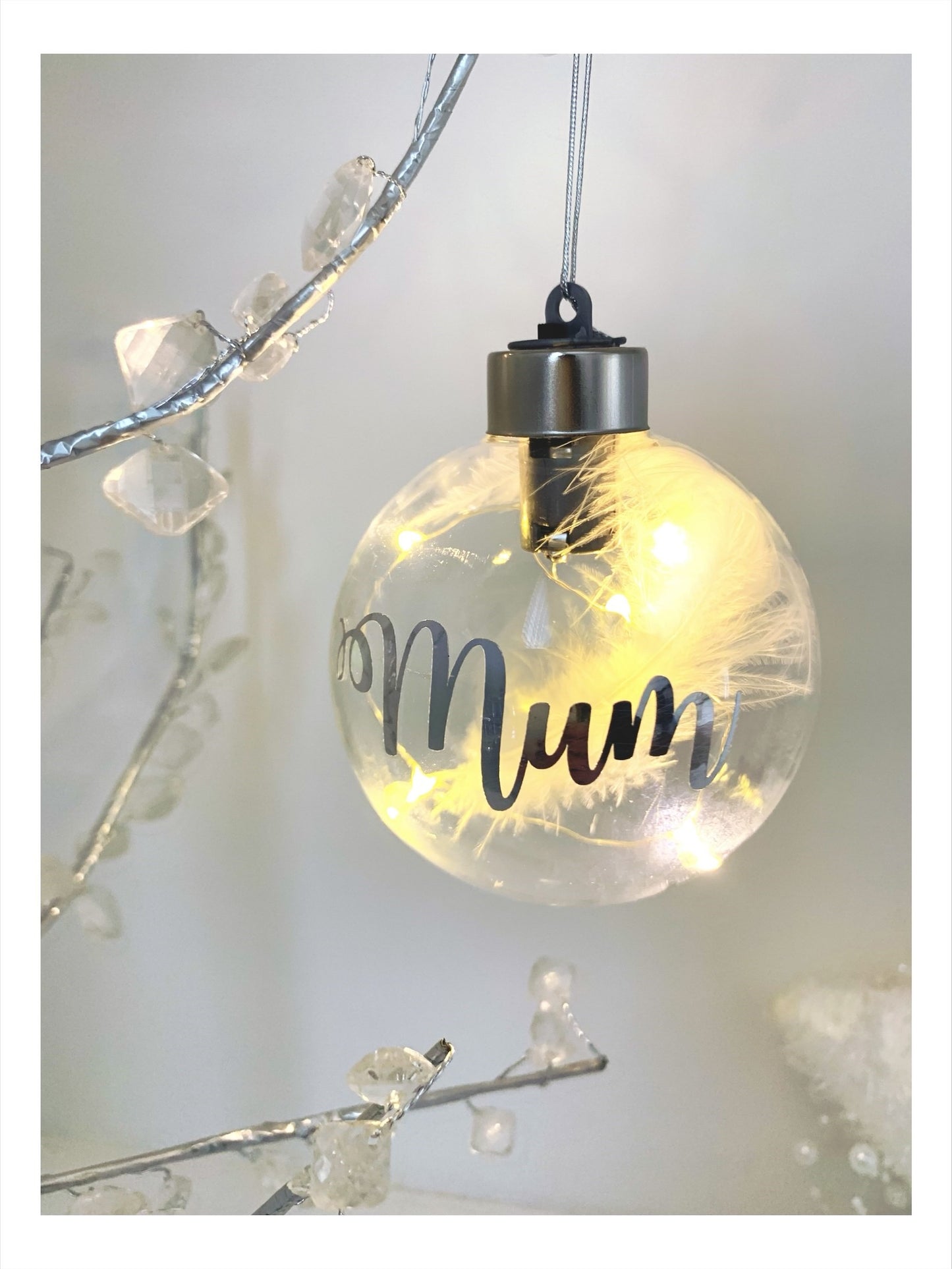 Light Up Personalised Mum Bauble